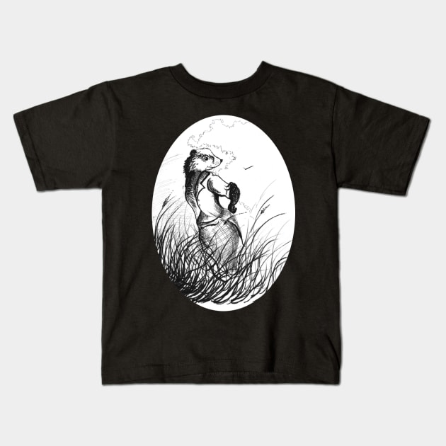 Mr Badger 20/04/23 - book inspired designs Kids T-Shirt by STearleArt